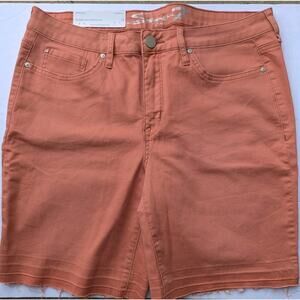NWT Seven7 Weekend Bermuda Shorts Stretch Marsala Orange Size 14 Stretch Denim